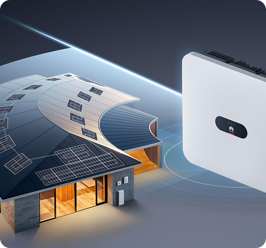 Huawei-Inverter-monofase-LB0-applicazioni-residenziali Huawei Inverter monofase LB0 e immagine render di una casa come applicazione residenziale